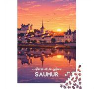 Jigsaw 1000 Pieces for Adults Affiche Saumur Coucher De Soleil, Toy Wall Decor, Home Art Decor,with Matching Poster And Trivia Sheet 38x26cm/1000pcs