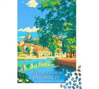 Jigsaw 1000 Pieces for Adults Affiche Ségur Le Château Corrèze, Toy Wall Decor, Home Art Decor,with Matching Poster And Trivia Sheet 70x50cm/1000pcs