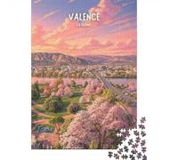 Jigsaw 1000 Pieces for Adults Affiche Valence Vue Du Ciel Rosé, Toy Wall Decor, Home Art Decor,with Matching Poster And Trivia Sheet 52x38cm/1000pcs