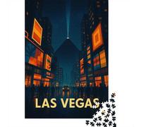 Jigsaw 1000 Pieces for Adults Affiche Vintage Las Vegas, Toy Wall Decor, Home Art Decor,with Matching Poster And Trivia Sheet 70x50cm/1000pcs