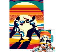 Jigsaw 1000 Pieces for Adults Aikido Fight Wpap Sunset Toy Intellectual Game Family Game Suitable for Couples Great Gifts for Games (Size 38x52cm)