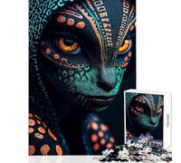 Jigsaw 1000 Pieces for Adults Alien Portrait with Body Paint Brain Teaser Game Wall Art Home Decoration Toys Enhance Love between Couples (38X26CM)