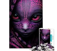 Jigsaw 1000 Pieces for Adults Alien Portrait with Pink Markings Puzzles for Adults Brain Teaser Game Birthday Present Deal As Gifts for The Whole Family (Size 38x26cm)