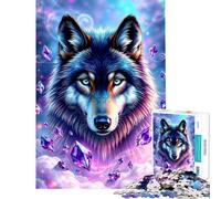 Jigsaw 1000 Pieces for Adults Amethyst Wolf Stonimal Help The Brain Exercise Perfect Decoration Brain Teaser Game Suitable for Ages 14 And Up (38x52cm)