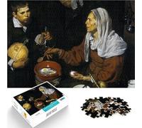 jigsaw 1000 pieces for adults An old woman cooking eggs Herausforderndes Spiel mit passendem Poster und Quizblatt38x26cm