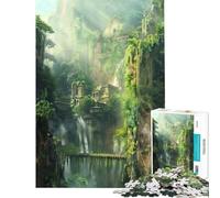 Jigsaw 1000 Pieces for Adults Ancient Jungle Temple Puzzles for Adults Toy Wall Decor Difficult Challenge Deal As Gifts for The Whole Family (Size 38x52cm)