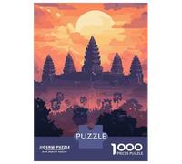 Jigsaw 1000 Pieces for Adults Angkor Wat Sunset Adult Jigsaw Puzzle Relax Games Birthday Present Deal As Gifts for The Whole Family 70x50cm/1000pcs