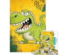 Jigsaw 1000 Pieces for Adults Angry Green Dinosaur Puzzles for Adults Toy Wall Decor Difficult Challenge Deal As Gifts for The Whole Family (Size 38x52cm)