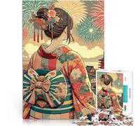 jigsaw 1000 pieces for adults Anime Kimono Girl Watching Fireworks Stressabbau Einzigartige Wohndekoration und Geschenke38x26cm