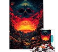 Jigsaw 1000 Pieces for Adults Apocalyptic Cityscape with Skull Cloud Puzzles for Adults Toy Wall Decor Difficult Challenge Deal As Gifts for The Whole Family (Size 50x75cm)