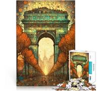 jigsaw 1000 pieces for adults Arc de Triomphe abstract Made of cardboard for age 14+ Antistress Difficult challenge Christmas Birthday Gift。size：38x52cm/14.96x20.47inch