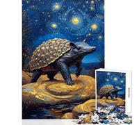 Jigsaw 1000 Pieces for Adults Armadillo-Turtle Hybrid Under Starry Night Hands-on Game Analysis And Logic Anti-Stress Toys Enhance Love between Couples (50x75cm)