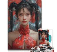Jigsaw 1000 Pieces for Adults Asian Woman And Dragon Beautiful Design Game Learning Educational Gift Birthday (size 38x26cm)