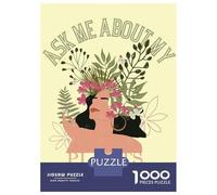 Jigsaw 1000 Pieces for Adults Ask Me About My Plants Adult Jigsaw Brain Teaser Game Staycation Kill Time Help The Brain Exercise 52x38cm/1000pcs