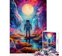 Jigsaw 1000 Pieces for Adults Astronaut Space Is Wild Hands-on Game Analysis And Logic Anti-Stress Toys Enhance Love between Couples (38x26cm)