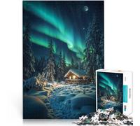 jigsaw 1000 pieces for adults “Aurora Lodge” Made of cardboard，for ages 14 and over Home Decoration Gifts Difficult Hard Gifts for Women Men 。size：26x38cm/10.24x14.96inch