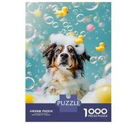 Jigsaw 1000 Pieces for Adults Australian Shepherd Dog Jigsaw for Adults Relax Games Difficult Hard Deal As Gifts for The Whole Family 52x38cm/1000pcs