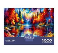 Jigsaw 1000 Pieces for Adults Autumn Forest Reflections Jigsaw for Adults Relax Games Difficult Hard Deal As Gifts for The Whole Family 38x26cm/1000pcs