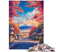 Jigsaw 1000 Pieces for Adults Autumn Path to Fuji Educational Games A Work of Art Toy Wall Decor Enhance Love between Couples Size 38x26cm