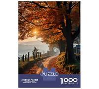 Jigsaw 1000 Pieces for Adults Autumn Road with Trees Jigsaw for Adults Relaxing Games Analysis And Logic Deal As Gifts for The Whole Family 70x50cm/1000pcs