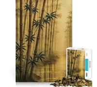 Jigsaw 1000 Pieces for Adults Bamboo Forest by Water Accurate Joint Fun Smart Play Gift Peace Time Play Birthday Decor Gift (38x26cm)