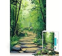 Jigsaw 1000 Pieces for Adults Bamboo Zen Garden Japan Accurate Joint Fun Smart Play Gift Peace Time Play Birthday Decor Gift (38x52cm)