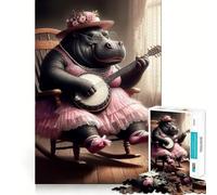 Jigsaw 1000 Pieces for Adults Banjo Hippo Accurate Joint Fun Smart Play Gift Peace Time Play Birthday Decor Gift (38x26cm)