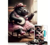 Jigsaw 1000 Pieces for Adults Banjo Hippo Accurate Joint Fun Smart Play Gift Peace Time Play Birthday Decor Gift (50x75cm)