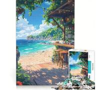 Jigsaw 1000 Pieces for Adults Beach Bar Sea Summer Anime, Toy Wall Decor, Parent-child Interaction, for Is Ideal As A Gift 50x75cm
