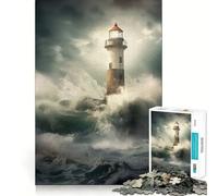 Jigsaw 1000 Pieces for Adults Beacon in The Tempest Accurate Joint Fun Smart Play Gift Peace Time Play Birthday Decor Gift (50x75cm)