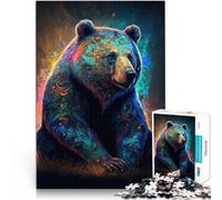 jigsaw 1000 pieces for adults bear galaxy Made of cardboard for age 14+ DIY Educational Games because it is ideal as a gift for the whole family。size:26x38cm/10.24x14.96inch