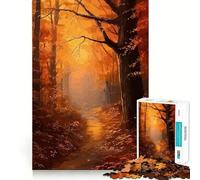 Jigsaw 1000 Pieces for Adults Beautiful Autumn Forest Accurate Joint Fun Smart Play Gift Peace Time Play Birthday Decor Gift (38x26cm)