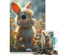 Jigsaw 1000 Pieces for Adults Beautiful Bunny Cartoon Accurate Joint Fun Smart Play Gift Peace Time Play Birthday Decor Gift (50x75cm)