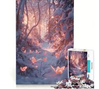 Jigsaw 1000 Pieces for Adults Beautiful Winter Butterfly, Brain Teaser Game, Interesting Stress Reduction, Improving Love between Couples 38x26cm