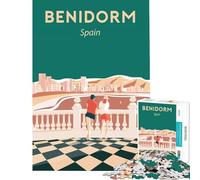 Jigsaw 1000 Pieces for Adults Benidorm Spain Travel for Educational Game Challenge Toy Relaxing Games But Fun And Humorous Gifts Ideas (Size 38x52cm)