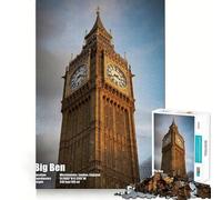 Jigsaw 1000 Pieces for Adults Big Ben Clock Tower Accurate Joint Fun Smart Play Gift Peace Time Play Birthday Decor Gift (38x26cm)