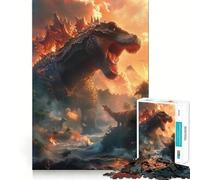 Jigsaw 1000 Pieces for Adults Big Dinosaur Roaring Accurate Joint Fun Smart Play Gift Peace Time Play Birthday Decor Gift (38x52cm)