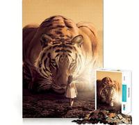 Jigsaw 1000 Pieces for Adults Big Tiger Is Watching Accurate Joint Fun Smart Play Gift Peace Time Play Birthday Decor Gift (50x75cm)