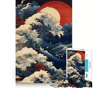 Jigsaw 1000 Pieces for Adults Big Wave Anime Accurate Joint Fun Smart Play Gift Peace Time Play Birthday Decor Gift (50x75cm)