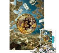 Jigsaw 1000 Pieces for Adults Bitcoin Crypto Money Adult Puzzles Anti-Stress Toys Enhance Memory Deal As Gifts for The Whole Family (Size 50x75cm)