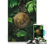 Jigsaw 1000 Pieces for Adults Bitcoin in Jungle, Brain Teaser Game, Interesting Stress Reduction, Improving Love between Couples 38x26cm