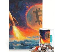 Jigsaw 1000 Pieces for Adults Bitcoin Rocket Launch, Toy Wall Decor, Parent-child Interaction, for Is Ideal As A Gift 50x75cm
