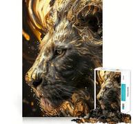 Jigsaw 1000 Pieces for Adults Black And Gold Lions Accurate Joint Fun Smart Play Gift Peace Time Play Birthday Decor Gift (38x26cm)