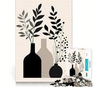 Jigsaw 1000 Pieces for Adults Black And White Floral Still Life Accurate Joint Fun Smart Play Gift Peace Time Play Birthday Decor Gift (50x75cm)