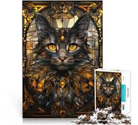 jigsaw 1000 pieces for adults Black Cat Kintsugi Art Stress Relief Toys 26x38cm is ideal as gifts for the whole family for Age 14 Years Up