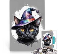 jigsaw 1000 pieces for adults Black Cat Wizard Family Game Stress Reliever Difficult Challenge Birthday Present, Gifts 26x38cm