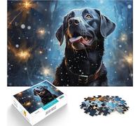 jigsaw 1000 pieces for adults Black Labrador in Winter Familienspiel für und Wanddekoration Einzigartige Geburtstags- und Weihnachtsgeschenke38x52cm