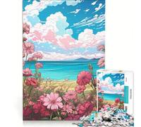 Jigsaw 1000 Pieces for Adults Blooms by The Shore, Brain Teaser Game, Interesting Stress Reduction, Improving Love between Couples 38x26cm