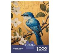 Jigsaw 1000 Pieces for Adults Blue Bird on Blossoms Jigsaw for Adults Relax Games Difficult Hard Deal As Gifts for The Whole Family 38x26cm/1000pcs