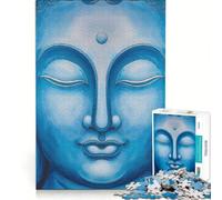 Jigsaw 1000 Pieces for Adults Blue Buddha Painting, Toy Wall Decor, Parent-child Interaction, for Is Ideal As A Gift 38x26cm